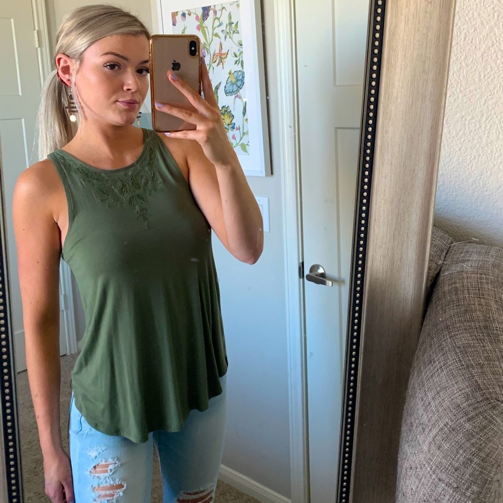 Army Green American Eagle tunic tank top